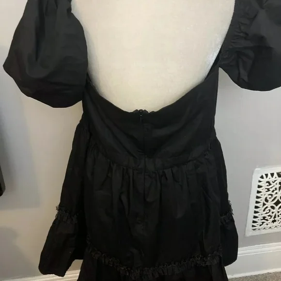 4-27 LTT dress black mini off shoulder sexy party 24 ruffle goth - Picture 6 of 7